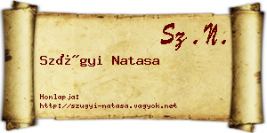 Szügyi Natasa névjegykártya